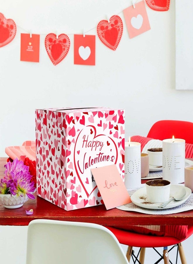 Lemicin Large Card Box Valentine's Day Pink Love Boxes Envelope Box with Slot for Valentine's Day Lover Birthday Gift Present Party Party Favors Decor Party Supplies (8 x8 x8 in) - Image 2
